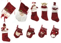 CMI Pack Of 10 Red Christmas Stocking And Gift Bag Set 14.5" 10 CMI Pack Of 10 Red Christmas Stocking And Gift Bag Set 14.5" -Northlight Shop 380293391180448