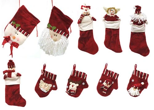 CMI Pack Of 10 Red Christmas Stocking And Gift Bag Set 14.5" 5 CMI Pack Of 10 Red Christmas Stocking And Gift Bag Set 14.5" - Image 3
