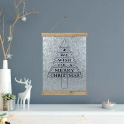 Northlight 16" We Wish You A Merry Christmas Galvanized Sheet Metal Hanging Wall Sign Silver 12 Northlight 16" We Wish You A Merry Christmas Galvanized Sheet Metal Hanging Wall Sign Silver -Northlight Shop 380293560001184