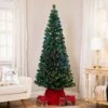 Northlight Pre-Lit Color Changing Fiber Optic Artificial Christmas Tree - 7' - Multi-color Lights Green -Northlight Shop 382523993245520