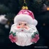 Enchanting Pink Santa Head Glass Ornament, Vintage Christmas Tree Decor 1 Enchanting Pink Santa Head Glass Ornament, Vintage Christmas Tree Decor -Northlight Shop 383348313759344