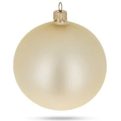 Set Of 4 Beige Glass Ball Christmas Ornaments 4 Inches -Northlight Shop 39541325250768