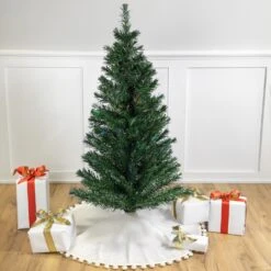 Northlight Pre-Lit Medium Multi-Color Fiber Optic Pine Christmas Tree - 4' Green