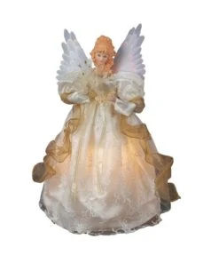 Kurt Adler 14" Fiber-Optic Ivory And Gold Animated Angel