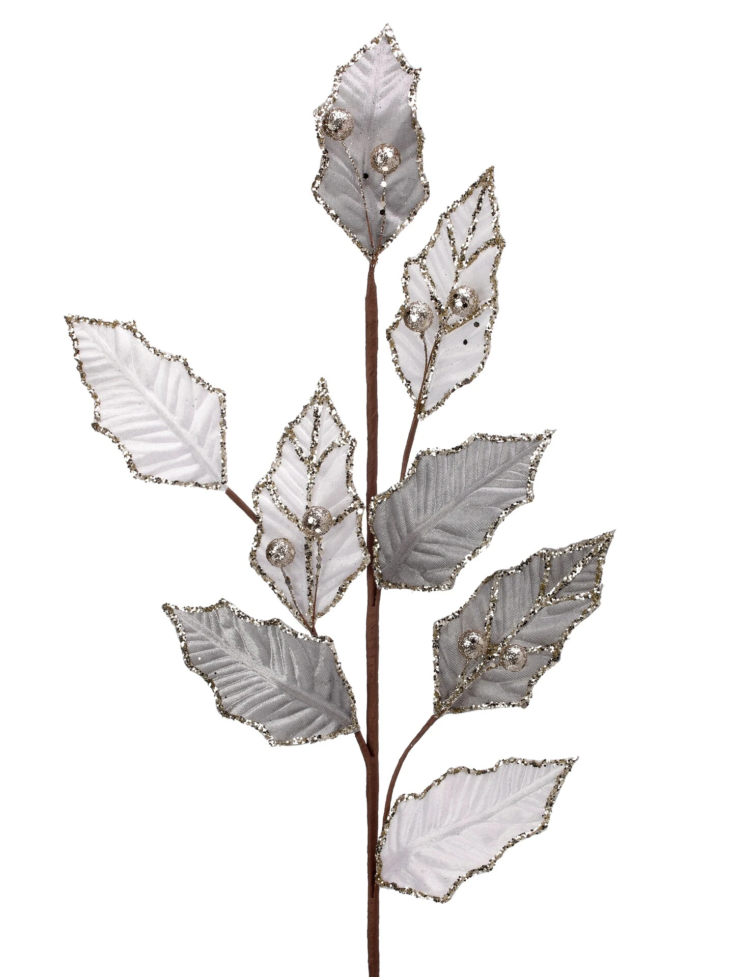 30" LEAF SPRAY W/GLITTERED VEIN 5 30" LEAF SPRAY W/GLITTERED VEIN - Image 3