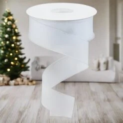 1.5" Shimmer Glitter Ribbon: White (10 Yards) -Northlight Shop 405292800791408 2