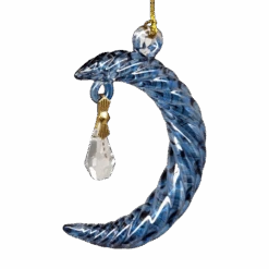 Small Crescent Moon Glass Ornament - Blue 27 Small Crescent Moon Glass Ornament - Blue -Northlight Shop 405294159922032 2