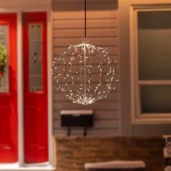 Northlight LED Lighted 3D Hanging Sphere Christmas Decoration – Warm White - 23" -Northlight Shop 406119877967840 2