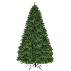 7/7.5/8 Feet Artificial Christmas Tree With LED Lights And Pine Cones 18 7/7.5/8 Feet Artificial Christmas Tree With LED Lights And Pine Cones -Northlight Shop 406121221623520 1