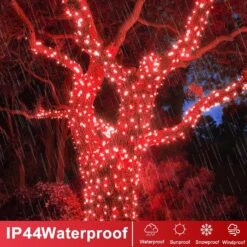 120 LED Red String Lights Outdoor Waterproof, 40ft Red Christmas Lights 8 Modes Clear Wire, Plug In Twinkle Fairy String Lights For Bedroom Christmas Decorations -Northlight Shop 415501404718896 1