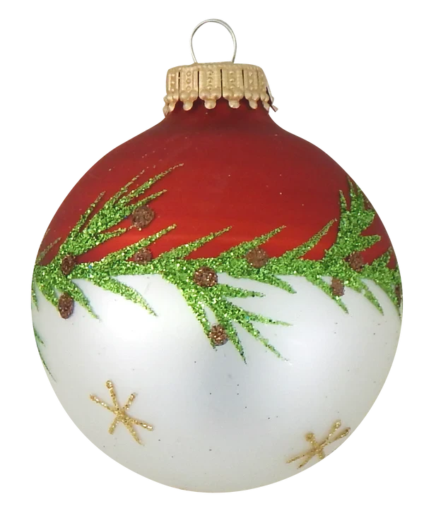 Krebs Glass Ball Ornament - Bi-Color Pine Garland - 4 Pack 7 Krebs Glass Ball Ornament - Bi-Color Pine Garland - 4 Pack - Image 5