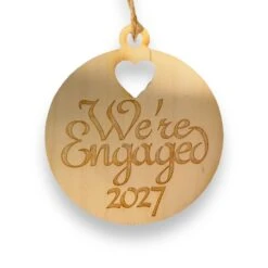 Ornament - We're Engaged 2027 - Raw Wood 3x3in 32 Ornament - We're Engaged 2027 - Raw Wood 3x3in -Northlight Shop 4214500198192 2