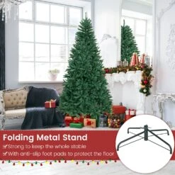 7.5 Feet Artificial Christmas Tree With Folding Metal Stand -Northlight Shop 423437212272272 2