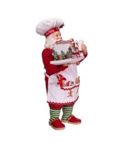 10.5" Fabriché Gingerbread Chef Santa – Festive Christmas Decoration -Northlight Shop 43601625815008 1