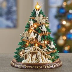 Collections Etc Hand-Painted Lighted Nativity Tree Tabletop Decoration 8 Collections Etc Hand-Painted Lighted Nativity Tree Tabletop Decoration -Northlight Shop 44408892006512 1