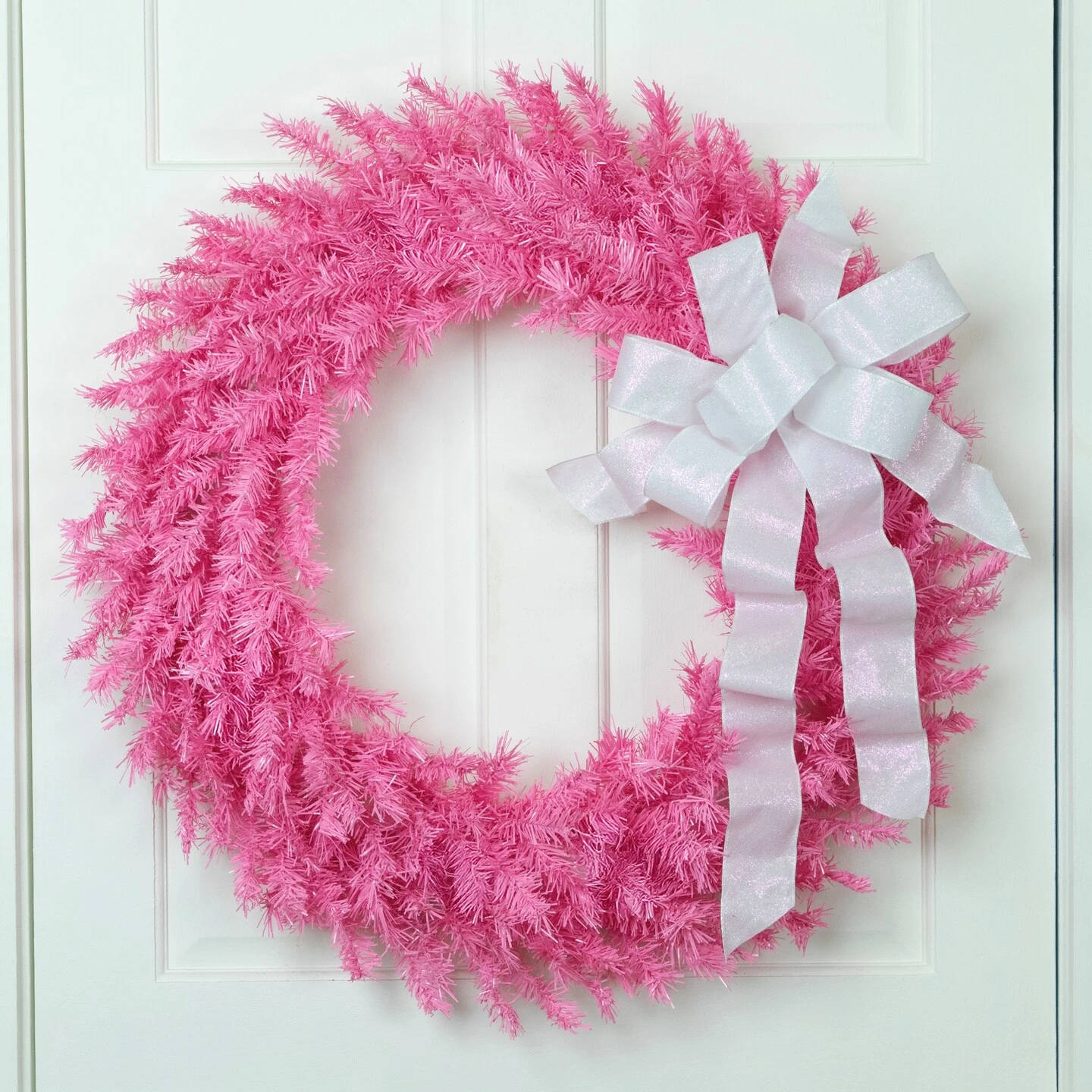 Northlight 36" Pink Spruce Artificial Christmas Wreath, Unlit 4 Northlight 36" Pink Spruce Artificial Christmas Wreath, Unlit - Image 2