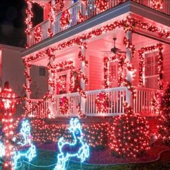 120 LED Red String Lights Outdoor Waterproof, 40ft Red Christmas Lights 8 Modes Clear Wire, Plug In Twinkle Fairy String Lights For Bedroom Christmas Decorations -Northlight Shop 452017216669488 2