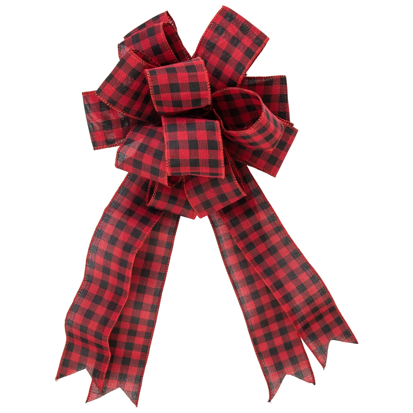 Northlight 19" Buffalo Plaid Print 14 Loop Christmas Bow Tree Topper Black 3 Northlight 19" Buffalo Plaid Print 14 Loop Christmas Bow Tree Topper Black