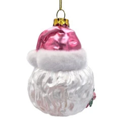 Enchanting Pink Santa Head Glass Ornament, Vintage Christmas Tree Decor 31 Enchanting Pink Santa Head Glass Ornament, Vintage Christmas Tree Decor -Northlight Shop 457693184250416 1