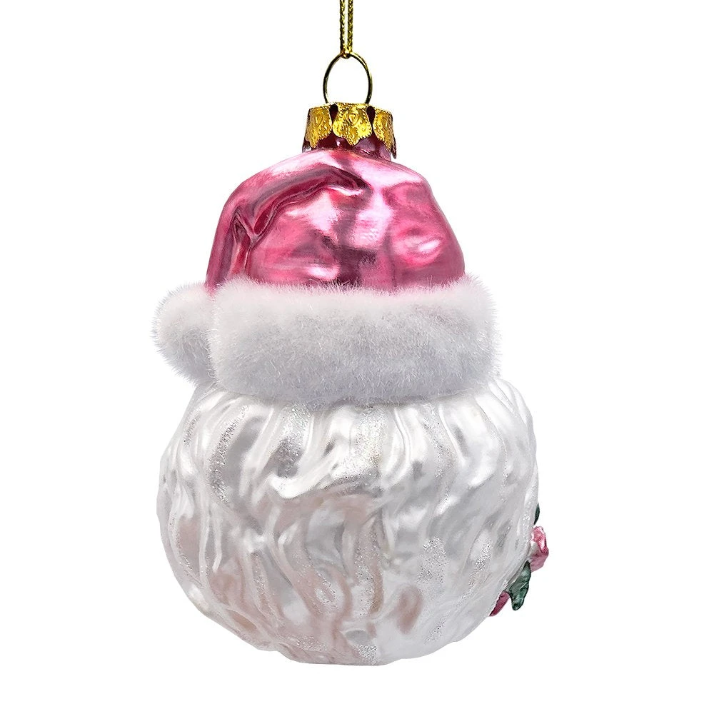 Enchanting Pink Santa Head Glass Ornament, Vintage Christmas Tree Decor 8 Enchanting Pink Santa Head Glass Ornament, Vintage Christmas Tree Decor - Image 6
