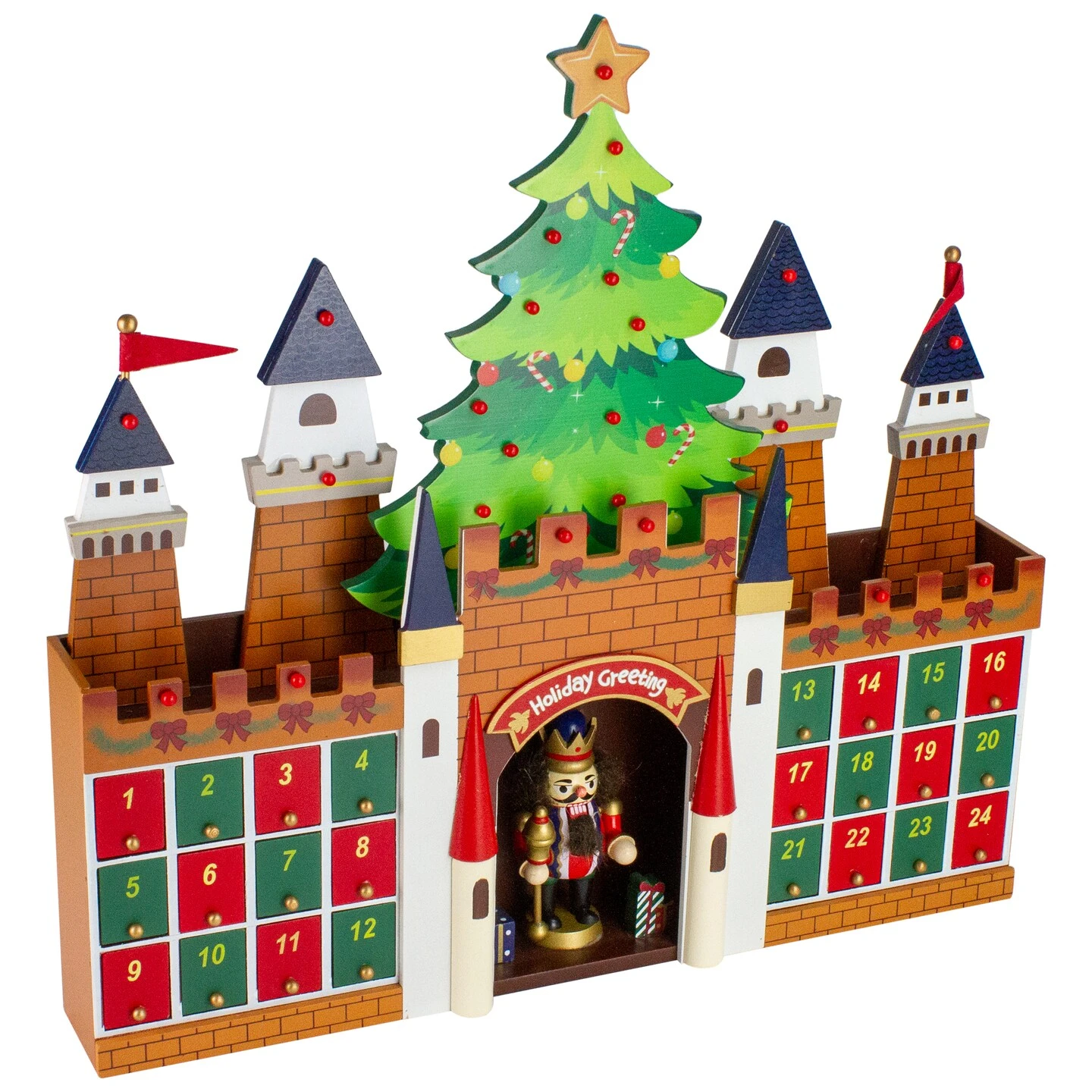 Northlight 20.5" Nutcracker Castle Christmas Advent Calendar Decoration Green 5 Northlight 20.5" Nutcracker Castle Christmas Advent Calendar Decoration Green - Image 3