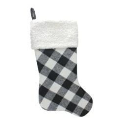 Northlight 23" Black And White Rustic Checkered Christmas Stocking -Northlight Shop 4611714697065783968 1
