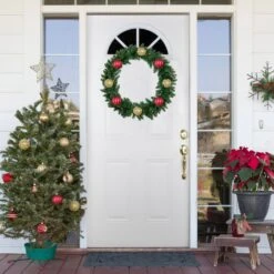 Northlight Pre-Lit Everett Pine Artificial Christmas Wreath - 36" - Clear Lights Green 10 Northlight Pre-Lit Everett Pine Artificial Christmas Wreath - 36" - Clear Lights Green -Northlight Shop 4611714697374065312