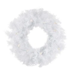 Northlight Pre-Lit White Alaskan Pine Artificial Christmas Wreath - 48" - Warm White LEDLights