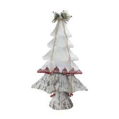 Northlight Snow Cap And Sweater Christmas Tree With Pine Decoration - 22" - White And Red