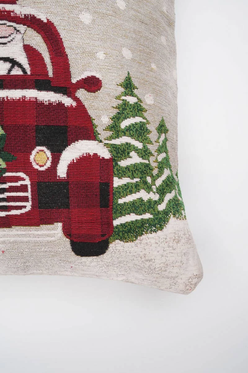 Merry Claus Caravan Jacquard Machine Woven Throw Pillow - 24" X 24" 13 Merry Claus Caravan Jacquard Machine Woven Throw Pillow - 24" X 24" - Image 11