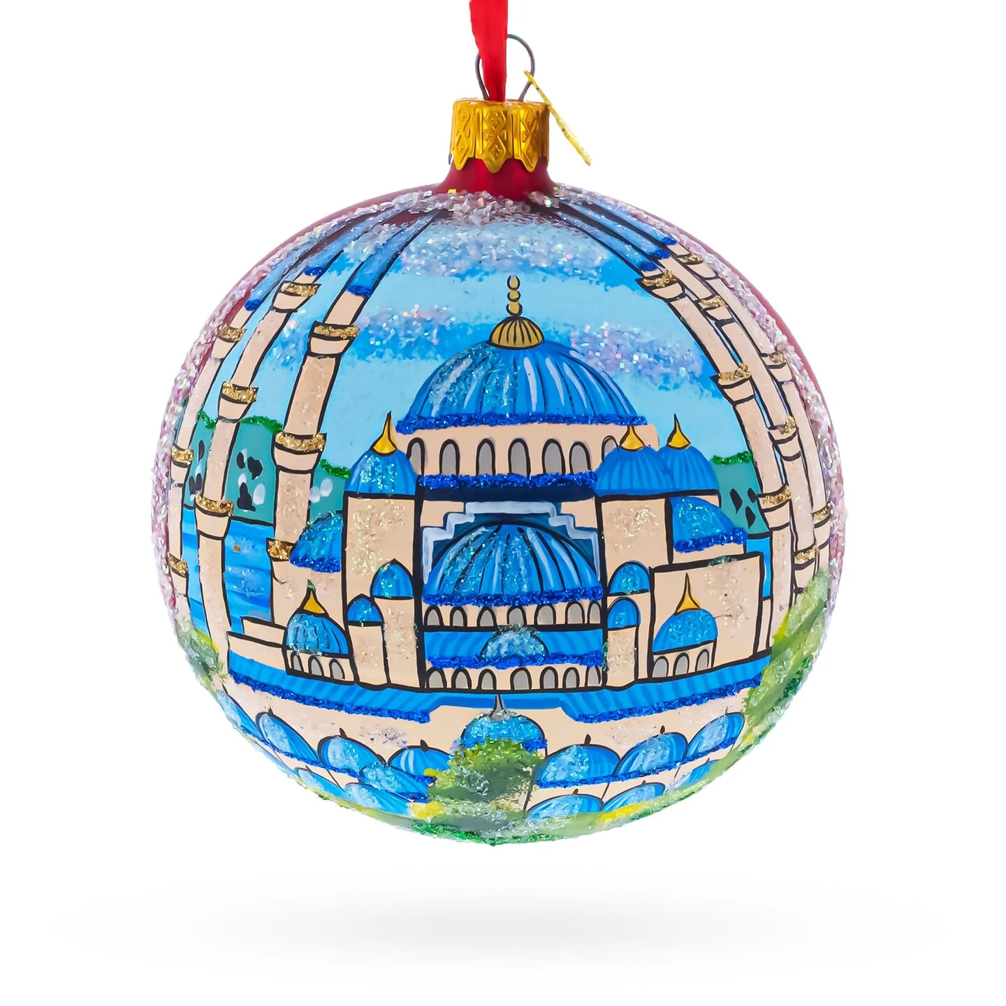 The Blue Mosque, Istanbul, Turkey Glass Ball Christmas Ornament 4 Inches 3 The Blue Mosque, Istanbul, Turkey Glass Ball Christmas Ornament 4 Inches