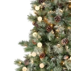 Northlight Pre-Lit Medium Artificial Bottle Brush Christmas Tree - 7.5' - Warm White LED Lights Green -Northlight Shop 4611799040509594320