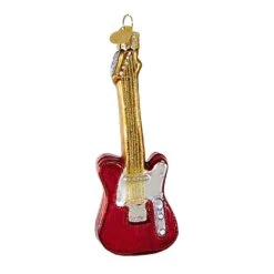 Old World Christmas 4.75 In Red Electric Guitar Christmas Tree Ornament , Christmas Decor Music Gibson Fender Instrument