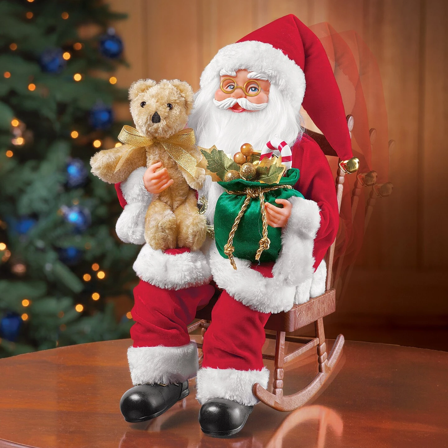 Collections Etc Musical Santa Claus Figure In Rocking Chair 3 Collections Etc Musical Santa Claus Figure In Rocking Chair