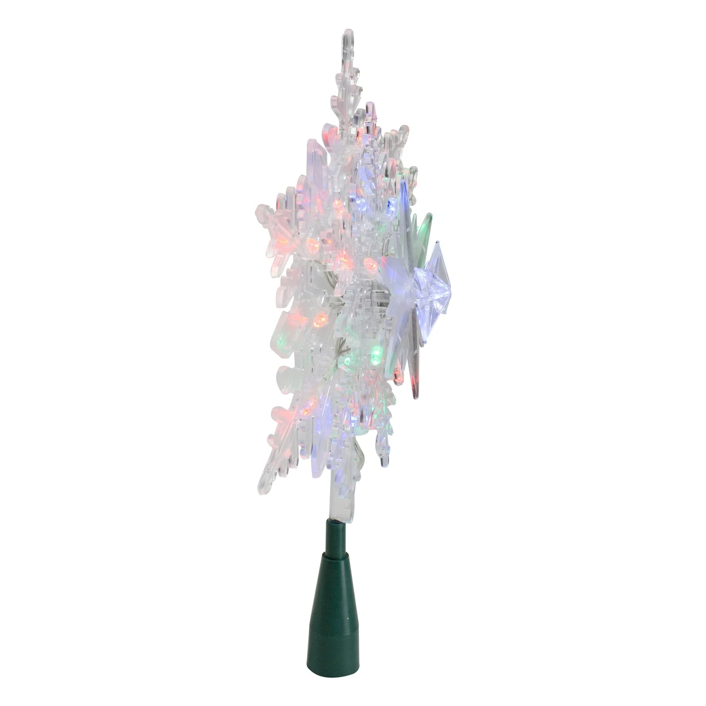 Kurt Adler 15" Lighted Three Dimensional Snowflake Christmas Tree Topper - Multi Colored Lights 6 Kurt Adler 15" Lighted Three Dimensional Snowflake Christmas Tree Topper - Multi Colored Lights - Image 4
