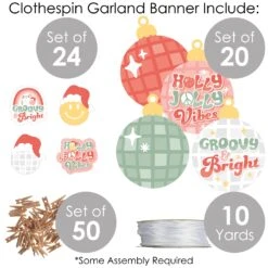 Big Dot Of Happiness Groovy Christmas - Pastel Holiday Party DIY Decorations - Clothespin Garland Banner - 44 Pieces 15 Big Dot Of Happiness Groovy Christmas - Pastel Holiday Party DIY Decorations - Clothespin Garland Banner - 44 Pieces -Northlight Shop 4611834612514892384