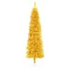 VIDAXL 5ft Slim Half Christmas Tree With Gold Stand