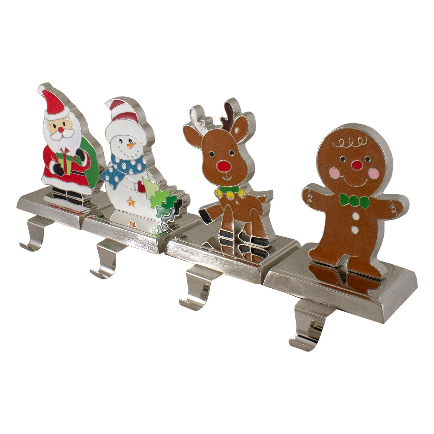 Northlight Set Of 4 Christmas Figures Stocking Holders With Silver Base Multi 6 Northlight Set Of 4 Christmas Figures Stocking Holders With Silver Base Multi - Image 4