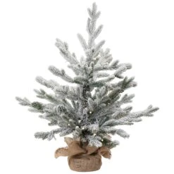 Northlight Real Touch™ Pre-Lit B/O Tamarack Pine Artificial Christmas Tree With Burlap - 2' Warm White LED Green 12 Northlight Real Touch™ Pre-Lit B/O Tamarack Pine Artificial Christmas Tree With Burlap - 2' Warm White LED Green -Northlight Shop 4611861640882670288