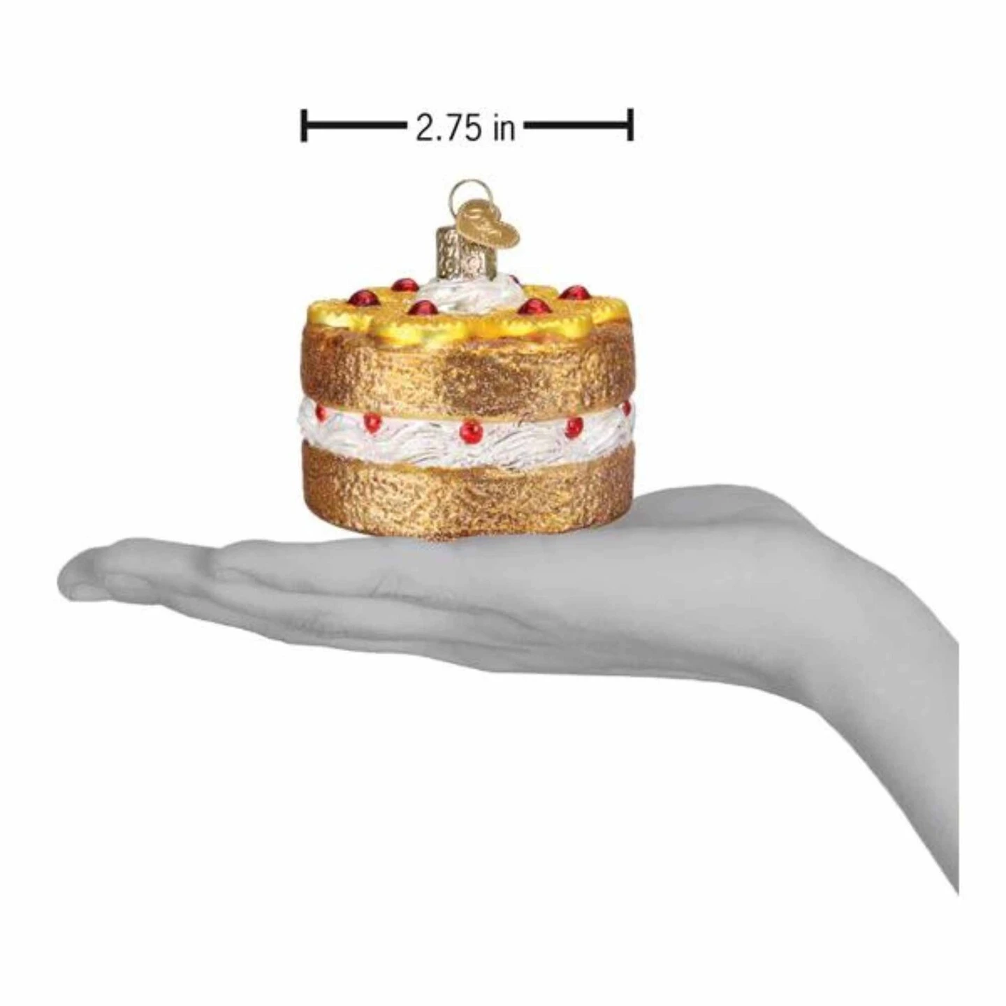 Old World Christmas 2.5 Inch Pineapple Upside Down Cake Tree Ornament , Food Dessert Cherries Beige 4 Old World Christmas 2.5 Inch Pineapple Upside Down Cake Tree Ornament , Food Dessert Cherries Beige - Image 2