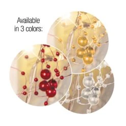 Collections Etc Lighted Berry-Beaded Holiday Garland 12 Collections Etc Lighted Berry-Beaded Holiday Garland -Northlight Shop 4611875412480279472