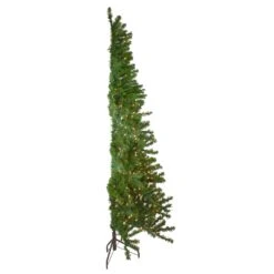 Northlight 6.5' Pre-Lit Canadian Pine Slim Artificial Christmas Wall Tree - Clear Lights Green -Northlight Shop 4611883717283103968