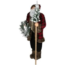 Northlight 60" Santa Claus With Flocked Alpine Tree And Wreath Commercial Christmas Figure Red 14 Northlight 60" Santa Claus With Flocked Alpine Tree And Wreath Commercial Christmas Figure Red -Northlight Shop 4611883717518836960