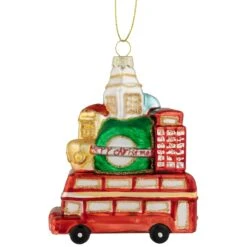 Northlight Merry Christmas Double Decker Tour Bus Glass Ornament - 4.5" - Gold And Red 12 Northlight Merry Christmas Double Decker Tour Bus Glass Ornament - 4.5" - Gold And Red -Northlight Shop 4611899885994722528
