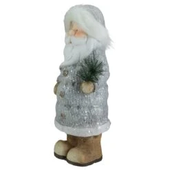 Northlight Ceramic Santa Holding Pine Sprig Christmas Figure - 18" Brown 11 Northlight Ceramic Santa Holding Pine Sprig Christmas Figure - 18" Brown -Northlight Shop 4611899886131037408