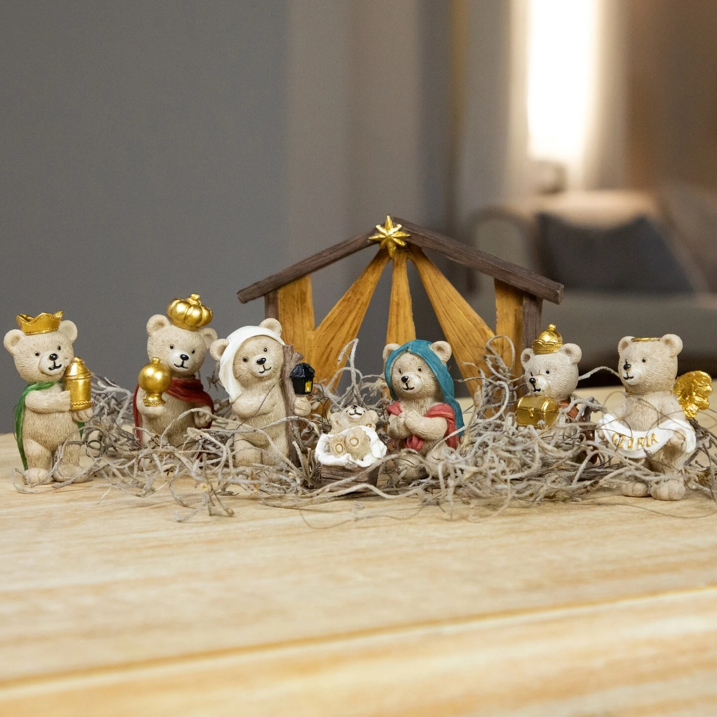 Northlight Bears Christmas Nativity Set - 4.5" - 8-Piece Multi 4 Northlight Bears Christmas Nativity Set - 4.5" - 8-Piece Multi - Image 2