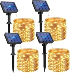 4 Pack Solar String Lights Outdoor - 320LED 132FT Solar Fairy Lights Waterproof 8 Modes -Northlight Shop 4611924551945869232 2