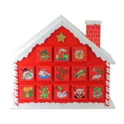 Northlight 10.25" Red And White Advent House With Chimney Storage Box 13 Northlight 10.25" Red And White Advent House With Chimney Storage Box -Northlight Shop 4611939680045874144 2