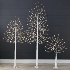 4ft, 6ft & 8ft Lighted Birch Tree Set, 3 Pack LED Trees With Remote, Color Options & Outdoor Brown 30 4ft, 6ft & 8ft Lighted Birch Tree Set, 3 Pack LED Trees With Remote, Color Options & Outdoor Brown -Northlight Shop 4611948875113024432