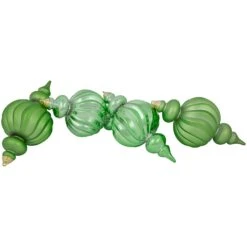 Northlight Commercial Size Shatterproof 2-Finish Finial Christmas Ornaments - Green -10" - 4ct -Northlight Shop 4611950589972953952